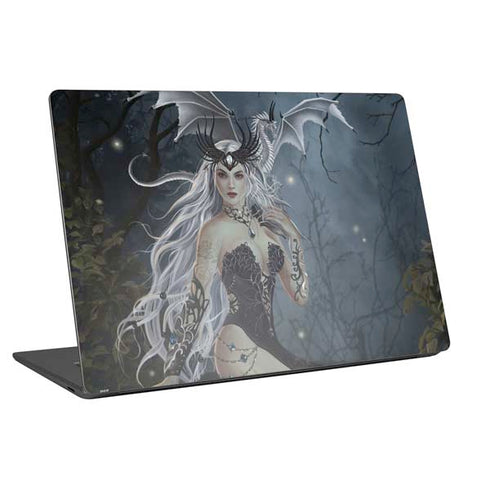 Gothic Queen with Silver Dragon by Nene Thomas Universal Laptop 11in (8.8 x 6.2in) Skin